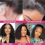 Lace Frontal Wigs Human Hair Natural Hairline Short Curly 4x4 Closure Wigs Preplucked Remy Hair