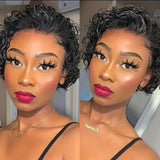 Pixie Cut Wig 13x4  13x1 Lace Frontal Wig 100% Remy Human Hair Pixie Curls Short Pixie Bob Human Hair Wig Transparent Lace Front Wig