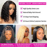 4x4 Short Bob Wigs Deep Wave 100% Brazilian Virgin Human Hair Wig Transparent Lace Front Human Hair 4x4 Curly Bob Wig For Women