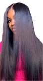 5X5 HD Lace Closure Wig Silk Press Yaki Straight Lace Wig Pre Cut Pre Bleached Glueless Wig Human Hair Ready To Wear