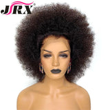 Mongolian Afro Kinky Curly Lace Human Hair Wigs for Women Short Curly 13x4 Lace Wigs Pre plucked Natural Color Remy Hair