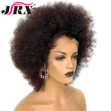 Mongolian Afro Kinky Curly Lace Human Hair Wigs for Women Short Curly 13x4 Lace Wigs Pre plucked Natural Color Remy Hair