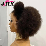 Mongolian Afro Kinky Curly Lace Human Hair Wigs for Women Short Curly 13x4 Lace Wigs Pre plucked Natural Color Remy Hair