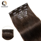 Invisible PU Clip In Hair Extensions Human Hair Injected PU Tape Weft Hair Extensions Clip On Hair 7Pcs/set