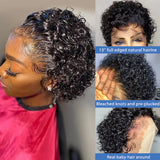 Pixie Cut Wig 13x4  13x1 Lace Frontal Wig 100% Remy Human Hair Pixie Curls Short Pixie Bob Human Hair Wig Transparent Lace Front Wig