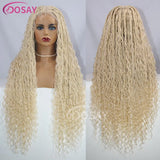 32" Bohemian Box Braided Wigs Synthetic Full Lace Front Wigs Women Knotless Braids Wigs 613 Blonde Burgundy Lace Front Wig