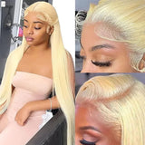 13x6 HD Transparent Blonde Straight 13x6 Lace Front Human Hair Wigs Brazilian Lace Frontal For Women Lace Frontal Wig