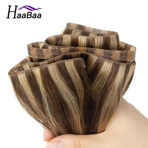 Invisible Injected PU Weft Tape In Hair Extensions Human Hair Real Natural Hair Seamless Long Tape PU Weft Human Hair Extensions