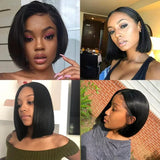 13x4 Straight Lace Frontal Bob Wig Pre Plucked 4x4 Human Hair Wigs Brazilian Remy Bone Straight Short Bob Wig For Women 12 Inch