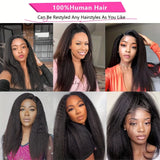 Kinky Straight 13x4 Transparent Lace Front Wigs Pre Plucked Yaki Straight Brazilian Lace Frontal Human Hair Wigs For Woman Wigs