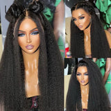 Transparent 13x4 Yaki Straight Lace Front Wig Pre Plucked mongolia Kinky Straight