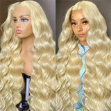 13x4 honey blonde hd lace frontal human hair wig Brazilian lace front 613 colored body wave