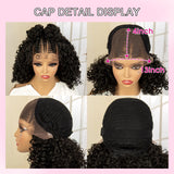 13X4 Lace Frontal Synthetic Braided Wigs for Black Women Braid Wig with Baby Hair 16inches Afro Curly Bob Wigs Braided Wig