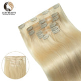 Invisible PU Clip In Hair Extensions Human Hair Injected PU Tape Weft Hair Extensions Clip On Hair 7Pcs/set