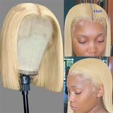 613 Honey Blonde and Ginger Brazilian Straight Bob Wig Full Lace Front Human Hair Wigs For Women Glueless HD Lace Frontal Wig