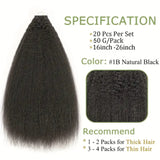 Kinky Straight Invisible Tape In 100% Human Hair Extensions Skin Weft Natural Black Cuticle Remy Hair 20pcs/pack 16"-26"