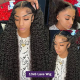 Lafion Water wave Human Hair Wig Deep Wave Frontal Wig Curly Hd Lace Wig 13x6 For Women