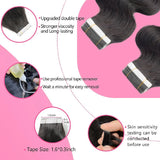 Long Body Wave Tape in Human Hair Extension Brazilian Remy Skin Weft Tape Hair Natural Black Adhesive Tape on Hair 100g