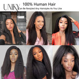 Transparent 13x4 Yaki Straight Lace Front Wig Pre Plucked mongolia Kinky Straight