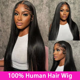 Hidden Strap 350 Lace Front Wigs Human Hair Glueless Wig Transparent Lace Front striaght Wig with Invisible Drawstring