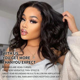 Natural Body Wave Glueless Closure Wig 5x5 HD Lace Front Wig Water Wavy Loose Wave Short Bob Human Hair Frontal Wig 190 Density