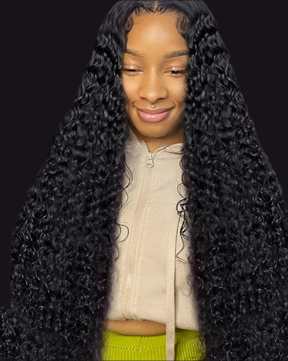 30 Inches Deep Wave Frontal Wig 13x4 Curly Lace Front Human Hair Wigs For Women Hd Pre Plucked Transparent Lace Front Wigs