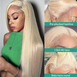 13x6 HD Transparent Blonde Straight 13x6 Lace Front Human Hair Wigs Brazilian Lace Frontal For Women Lace Frontal Wig